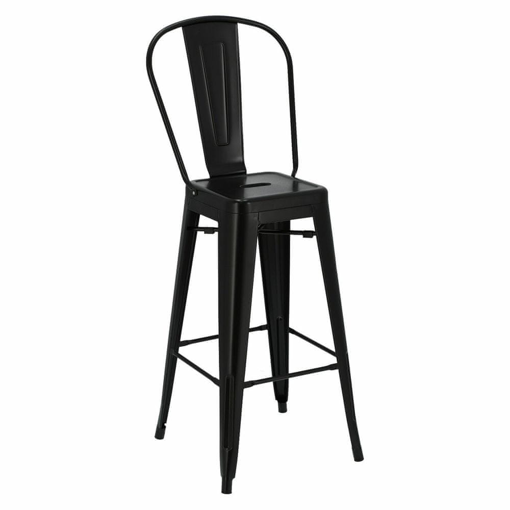 Fernity Barová stolička Paris 75cm. čierna insp.Tolix